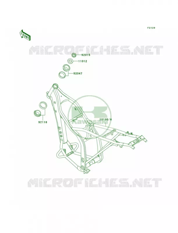 Frame Kawasaki MOTOS 300 2002 KLX300R  KLX300-A7