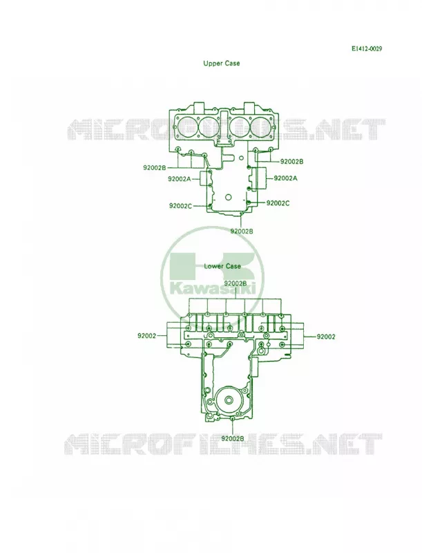 Crankcase Bolt Pattern Kawasaki MOTOS 600 1993 Ninja 600R  ZX600-C6