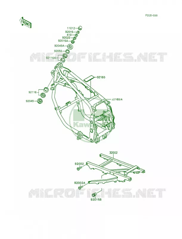 Frame Kawasaki MOTOS 600 1993 Ninja 600R  ZX600-C6