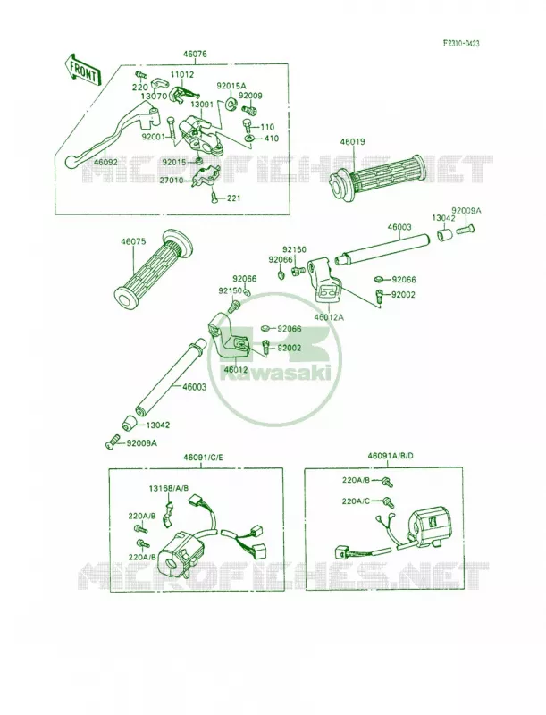 Handlebar Kawasaki MOTOS 600 1993 Ninja 600R  ZX600-C6