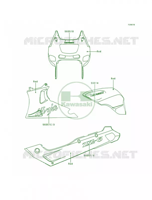 DecalsRedZX600-E3 Kawasaki MOTOS 600 1993 Ninja ZX-6  ZX600-E1