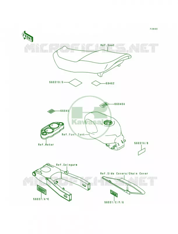 Labels Kawasaki MOTOS 600 1993 Ninja ZX-6  ZX600-E1