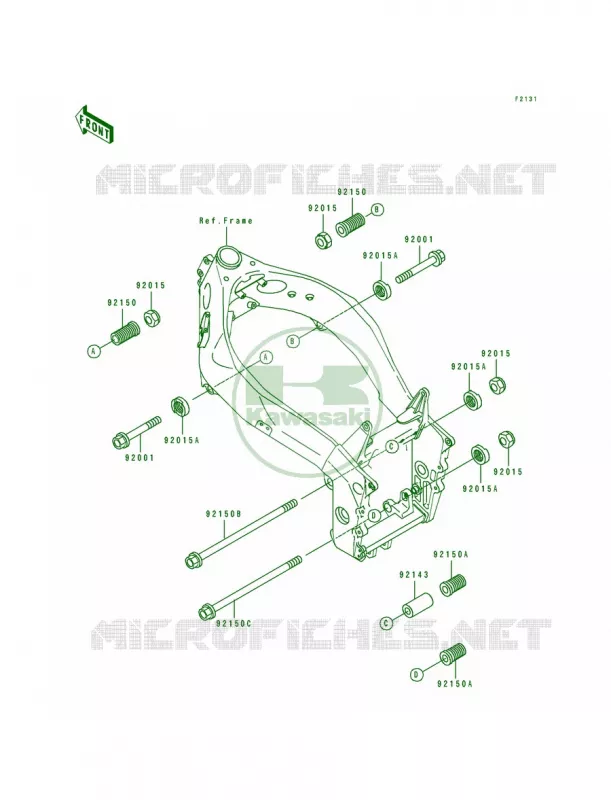 Frame Fittings Kawasaki MOTOS 750 1993 Ninja ZX-7  ZX750-L1