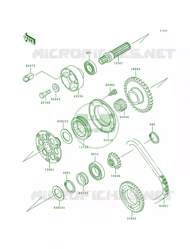 Generator Shaft Kawasaki MOTOS 750 1993 Ninja ZX-7  ZX750-L1