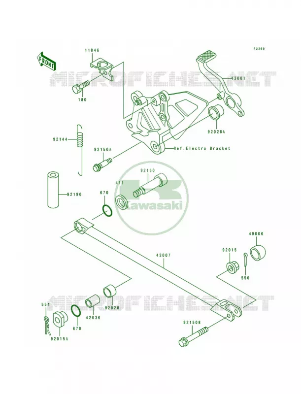 Brake PedalTorque Link Kawasaki MOTOS 750 1993 Ninja ZX-7R  ZX750-M1