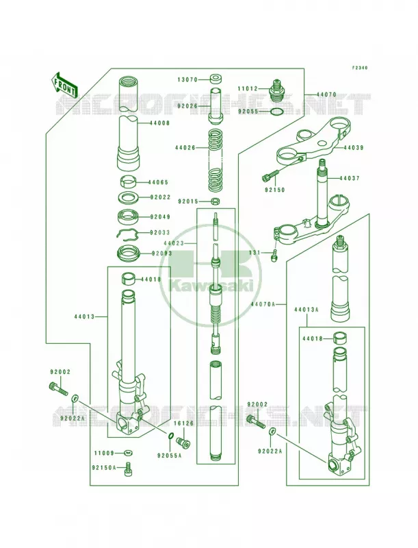 Front Fork Kawasaki MOTOS 750 1993 Ninja ZX-7R  ZX750-M1