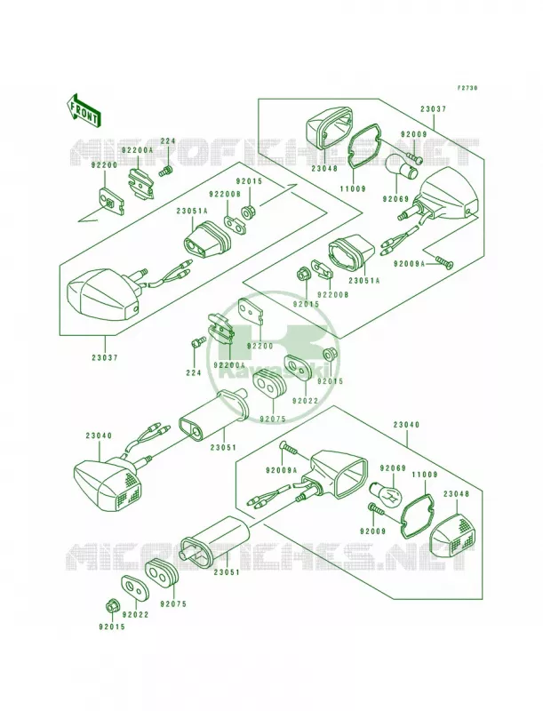 Turn Signals Kawasaki MOTOS 750 1993 Ninja ZX-7R  ZX750-M1