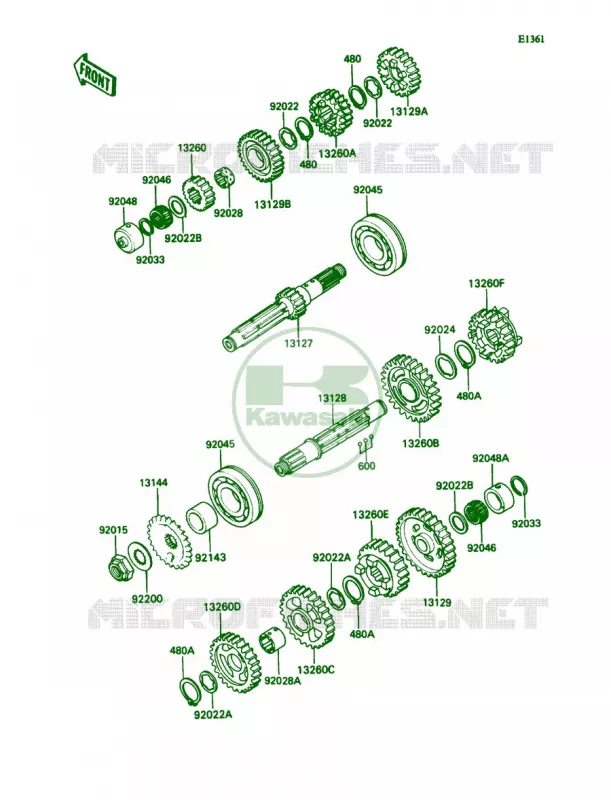Transmission Kawasaki MOTOS 1100 1992 Ninja ZX-11  ZX1100-C3