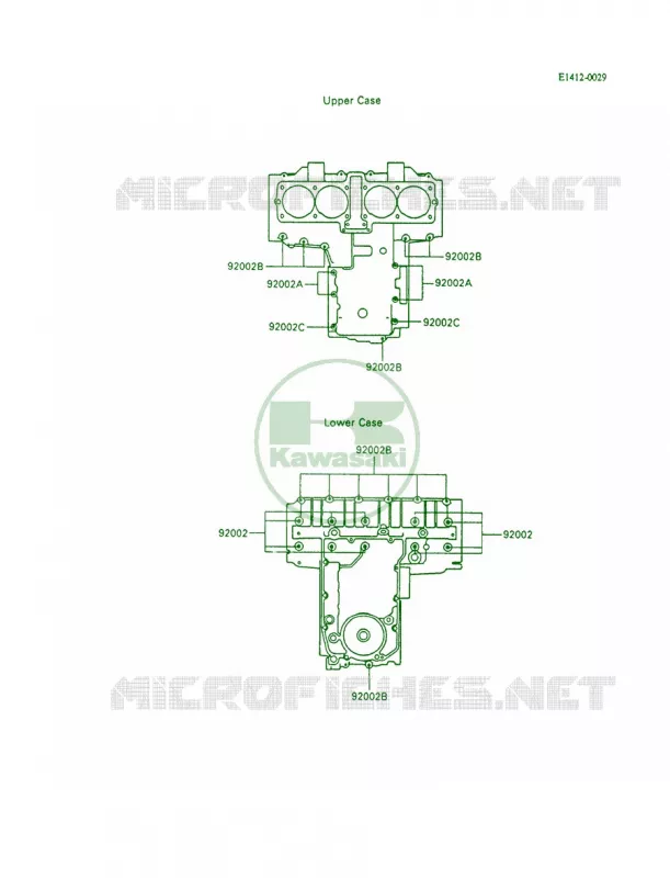 Crankcase Bolt Pattern Kawasaki MOTOS 600 1992 Ninja 600R  ZX600-C5