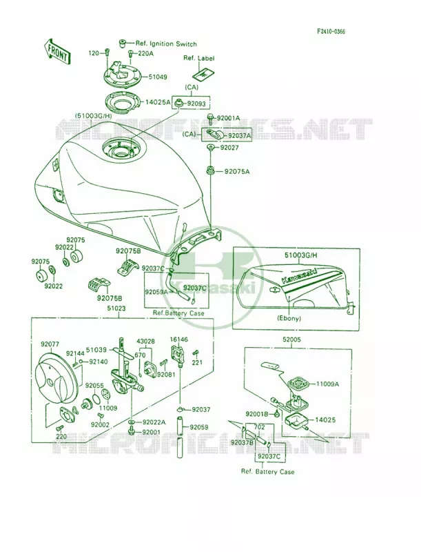Fuel Tank Kawasaki MOTOS 600 1992 Ninja 600R  ZX600-C5
