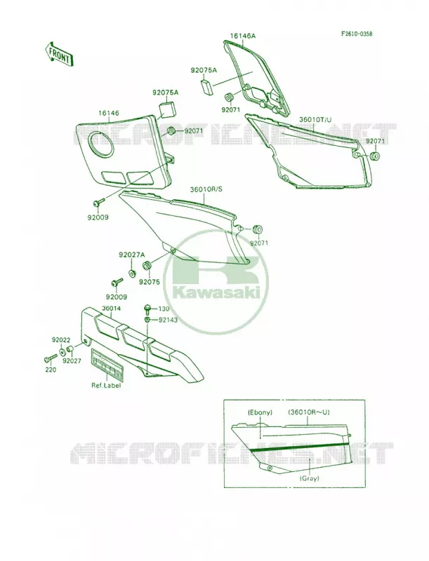 Side CoversChain Cover Kawasaki MOTOS 600 1992 Ninja 600R  ZX600-C5