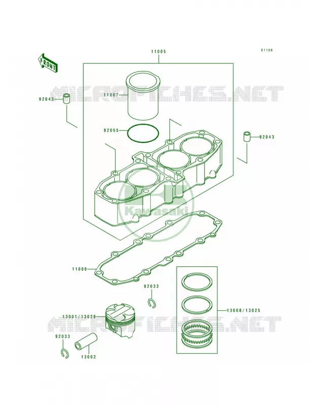 CylinderPiston Kawasaki MOTOS 600 1992 Ninja ZX-6  ZX600-D3