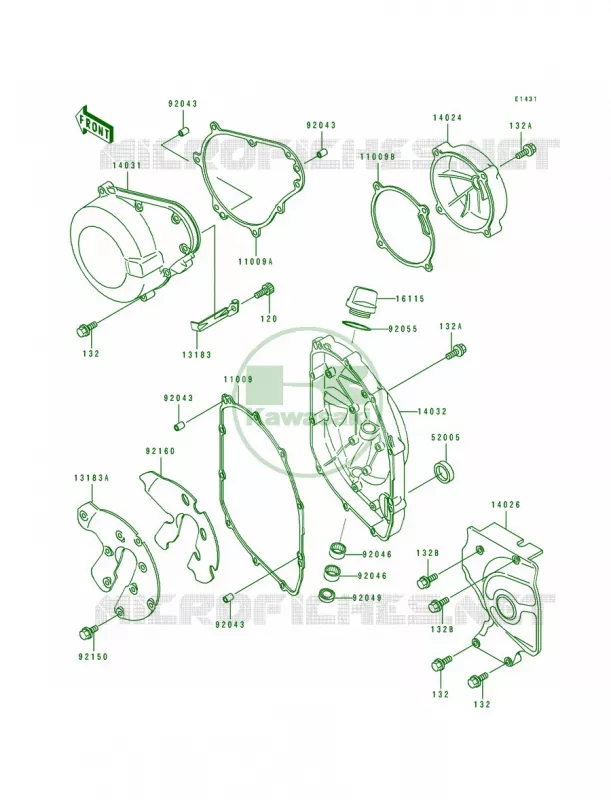 Engine Cover Kawasaki MOTOS 600 1992 Ninja ZX-6  ZX600-D3