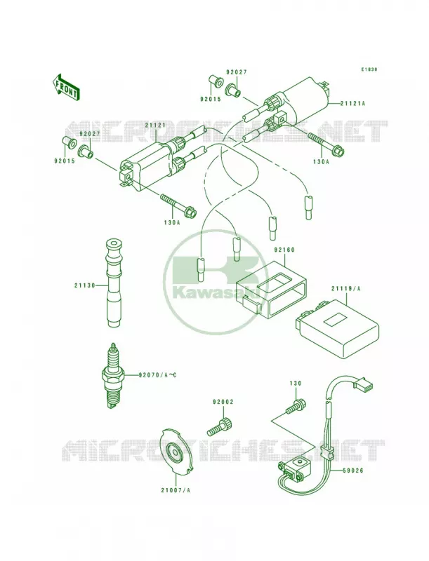 Ignition Coil Kawasaki MOTOS 600 1992 Ninja ZX-6  ZX600-D3