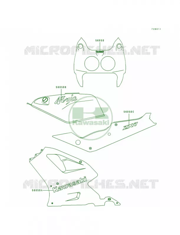 DecalRed Kawasaki MOTOS 750 1992 Ninja ZX-7  ZX750-J2