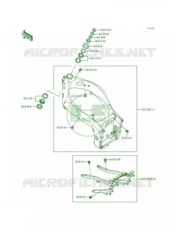 Frame Kawasaki MOTOS 750 1992 Ninja ZX-7  ZX750-J2