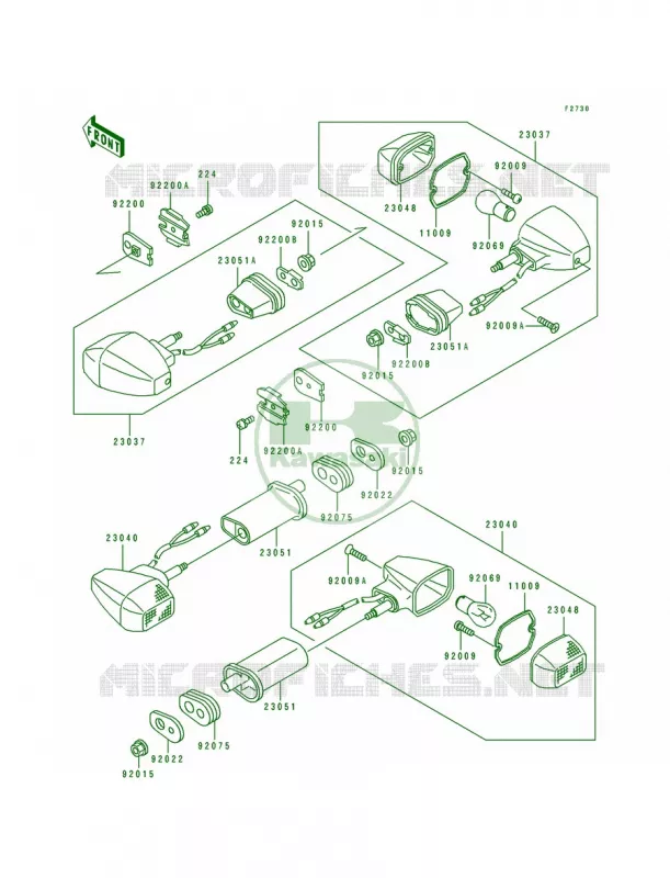Turn Signal Kawasaki MOTOS 750 1992 Ninja ZX-7R  ZX750-K2