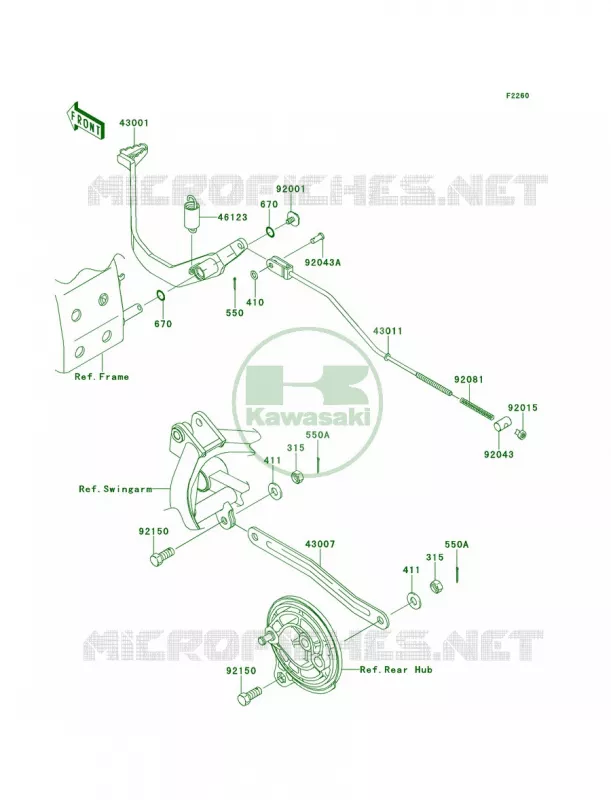 Brake Pedal Kawasaki MOTOS 110 2013 KLX110  KLX110CDF