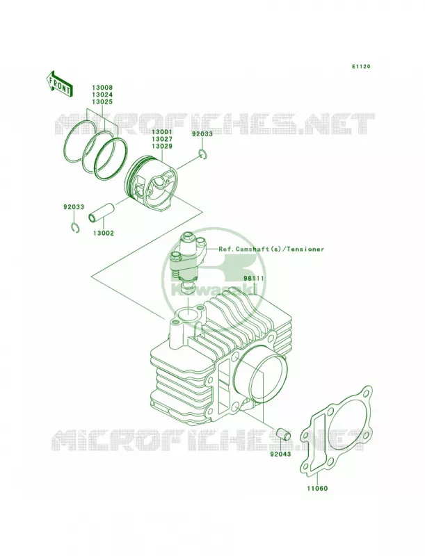 CylinderPistons Kawasaki MOTOS 110 2013 KLX110  KLX110CDF