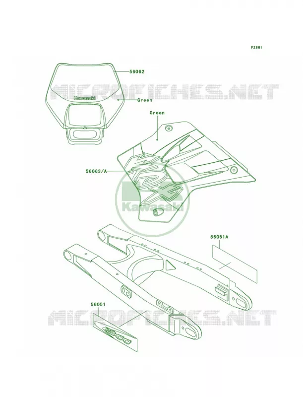 DecalsKDX200-H6 Kawasaki MOTOS 200 2001 KDX200  KDX200-H7