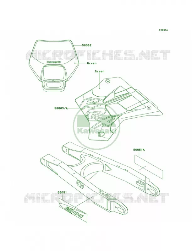 DecalsKDX200-H7 Kawasaki MOTOS 200 2001 KDX200  KDX200-H7