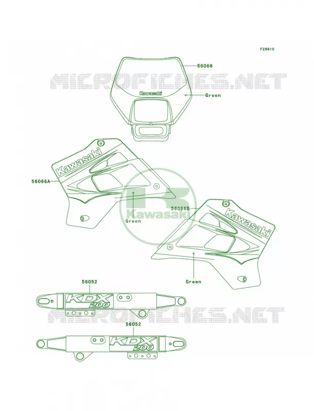 DecalsKDX200-H9 Kawasaki MOTOS 200 2001 KDX200  KDX200-H7
