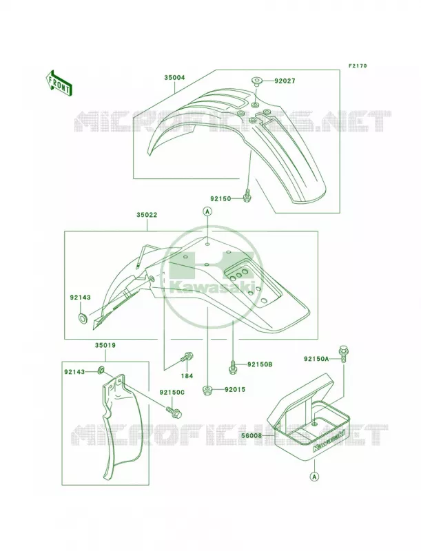 Fenders Kawasaki MOTOS 200 2001 KDX200  KDX200-H7