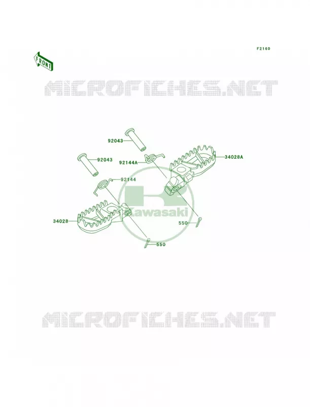 Footrests Kawasaki MOTOS 200 2001 KDX200  KDX200-H7