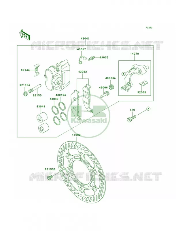 Front Brake Kawasaki MOTOS 200 2001 KDX200  KDX200-H7