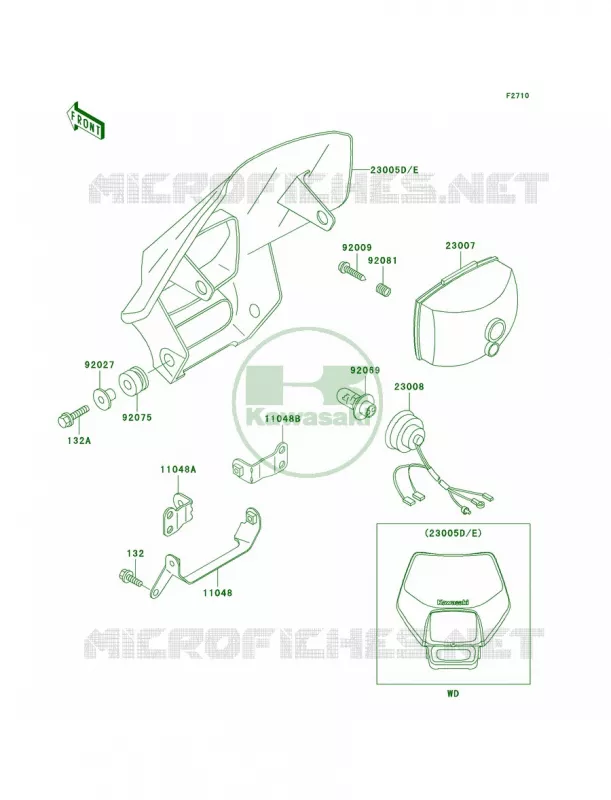 Headlights Kawasaki MOTOS 200 2001 KDX200  KDX200-H7