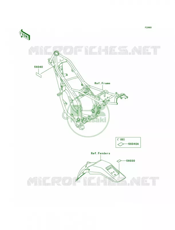 Labels Kawasaki MOTOS 200 2001 KDX200  KDX200-H7
