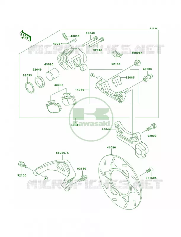 Rear Brake Kawasaki MOTOS 200 2001 KDX200  KDX200-H7