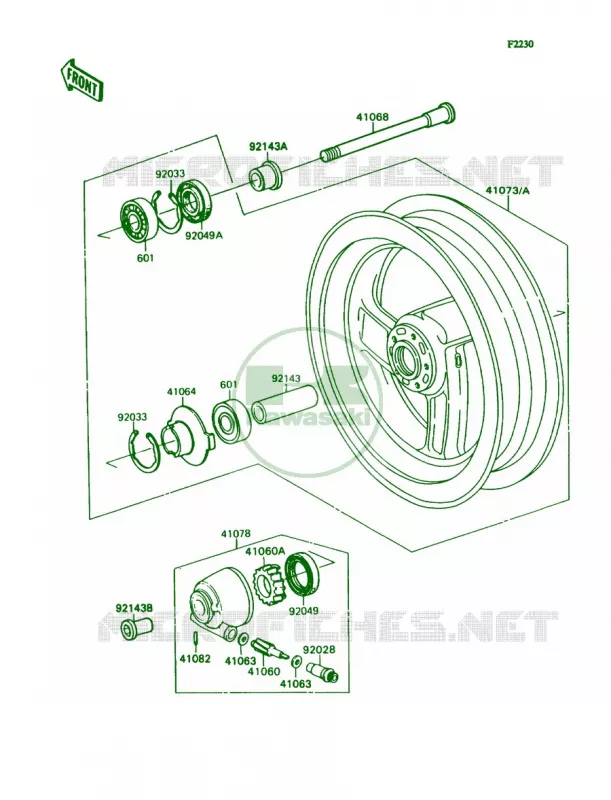 Front Hub Kawasaki MOTOS 1100 1991 Ninja ZX-11  ZX1100-C2