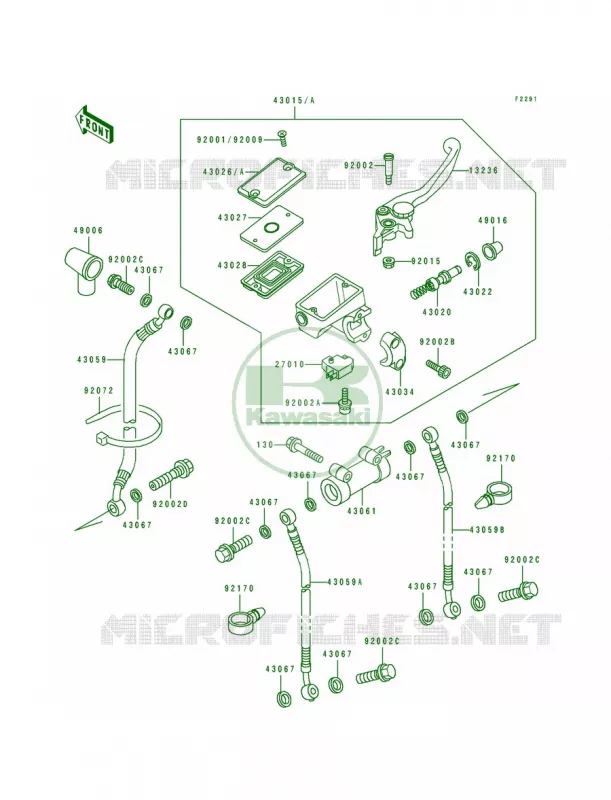 Front Master Cylinder Kawasaki MOTOS 600 1991 Ninja ZX-6  ZX600-D2