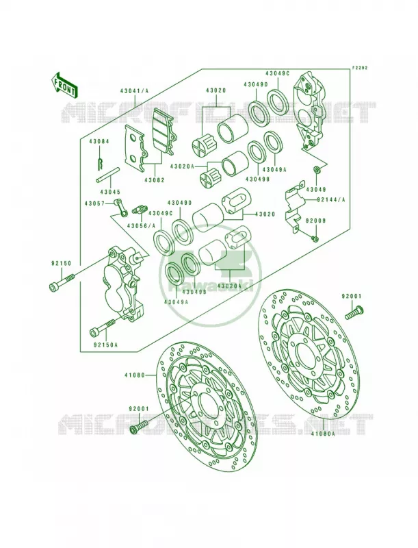 Front Caliper Kawasaki MOTOS 750 1991 Ninja ZX-7  ZX750-J1