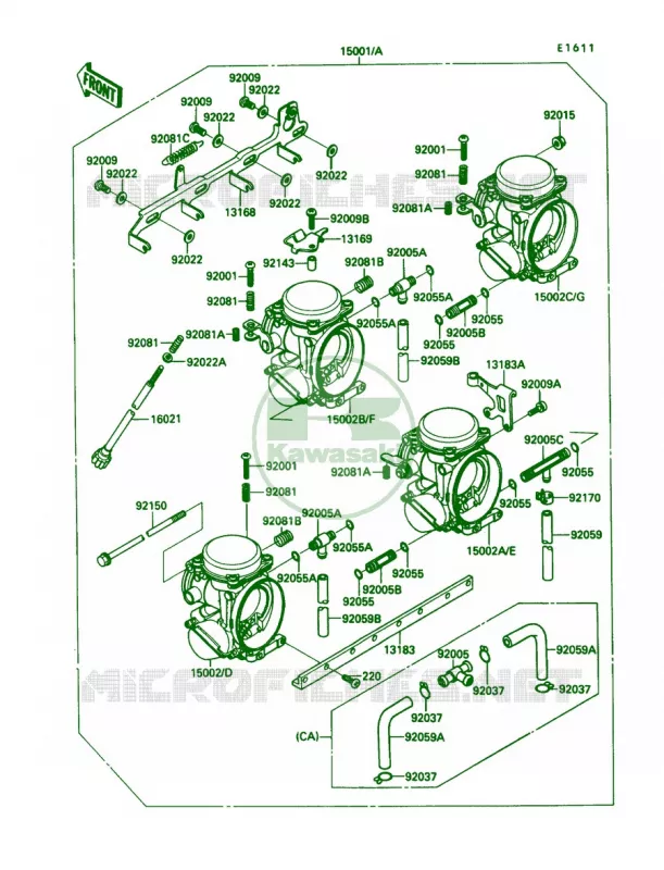 Carburetor Kawasaki MOTOS 1000 1990 Ninja ZX-10  ZX1000-B3