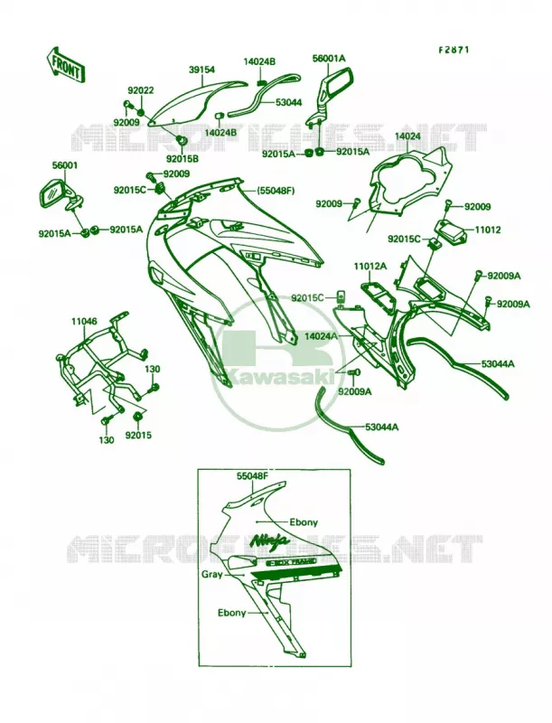 Cowling Kawasaki MOTOS 1000 1990 Ninja ZX-10  ZX1000-B3