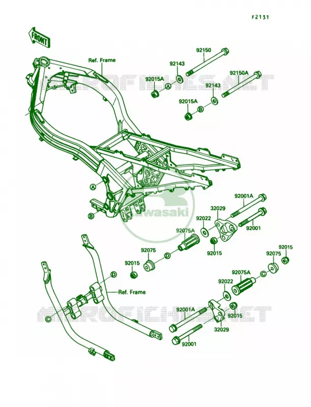 Frame Fittings Kawasaki MOTOS 1000 1990 Ninja ZX-10  ZX1000-B3