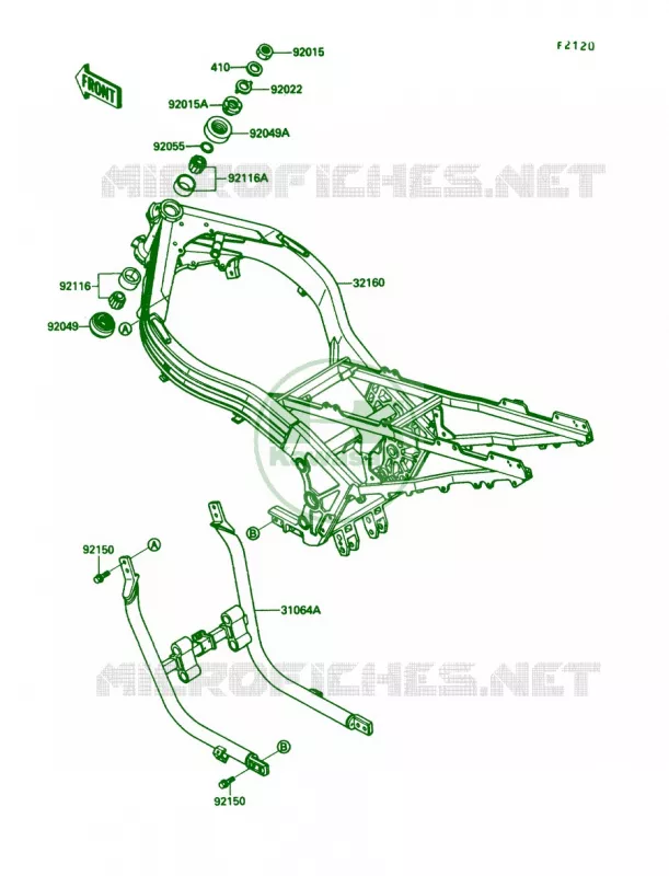 Frame Kawasaki MOTOS 1000 1990 Ninja ZX-10  ZX1000-B3