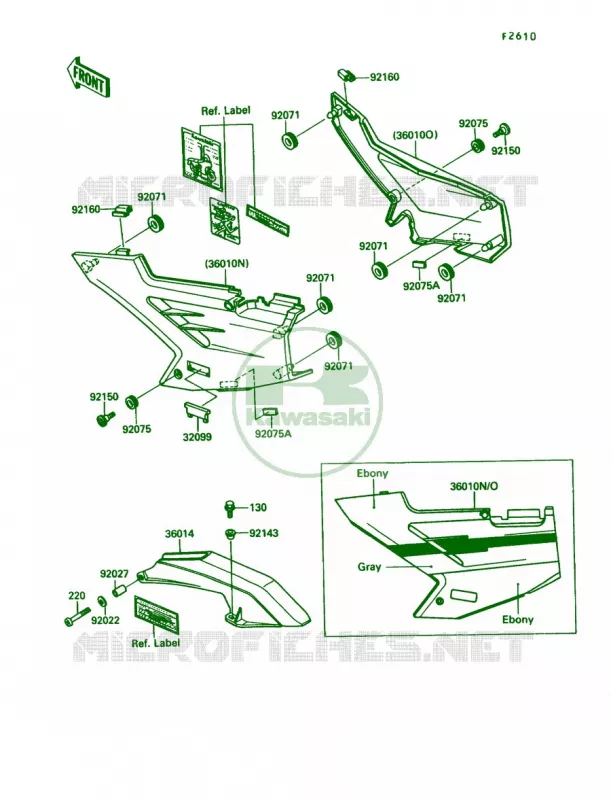 Side CoversChain Cover Kawasaki MOTOS 1000 1990 Ninja ZX-10  ZX1000-B3