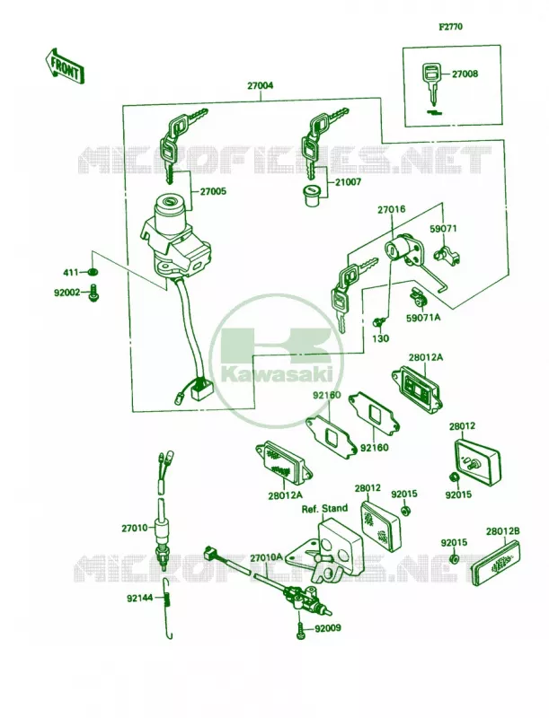 Ignition Switch Kawasaki MOTOS 1100 1990 Ninja ZX-11  ZX1100-C1