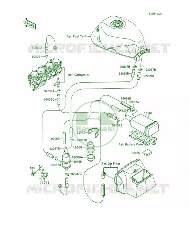 Fuel Evaporative System Kawasaki MOTOS 600 1990 Ninja 600R  ZX600-C3