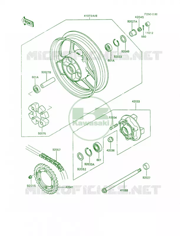 Rear WheelChain Kawasaki MOTOS 600 1990 Ninja 600R  ZX600-C3