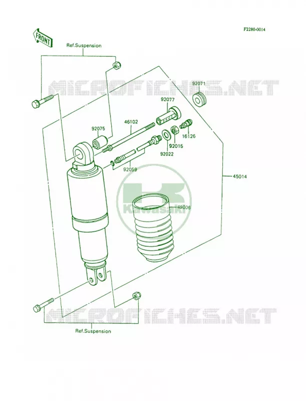 Shock Absorbers Kawasaki MOTOS 600 1990 Ninja 600R  ZX600-C3
