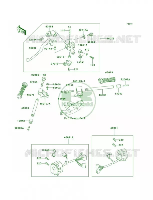 Handlebar Kawasaki MOTOS 600 1990 Ninja ZX-6  ZX600-D1
