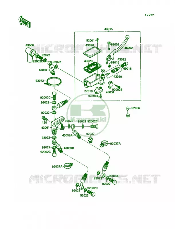 Front Master Cylinder Kawasaki MOTOS 750 1990 Ninja 750R  ZX750-F4