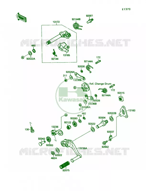 Gear Change Mechanism Kawasaki MOTOS 750 1990 Ninja 750R  ZX750-F4