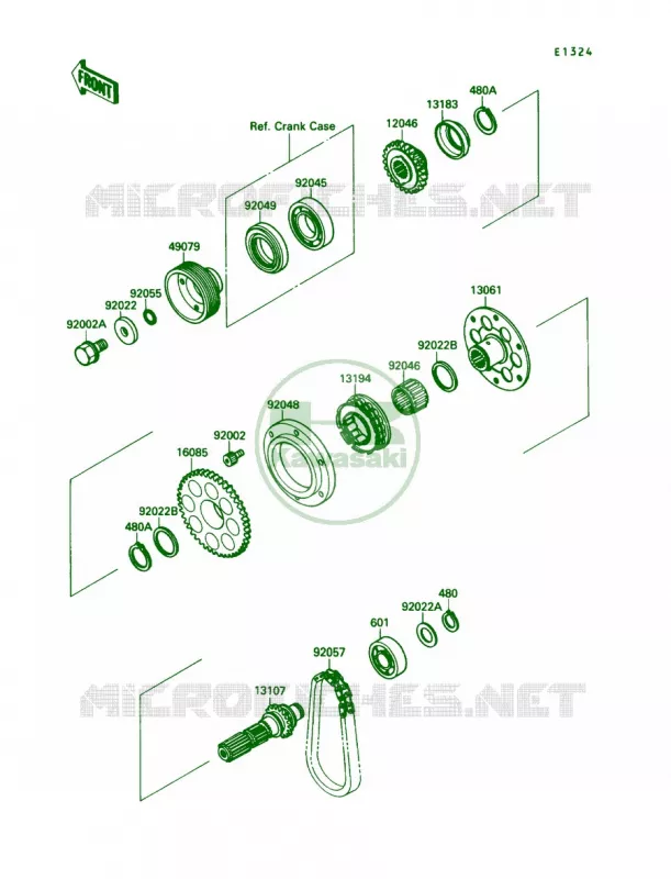Generator Shaft Kawasaki MOTOS 750 1990 Ninja 750R  ZX750-F4