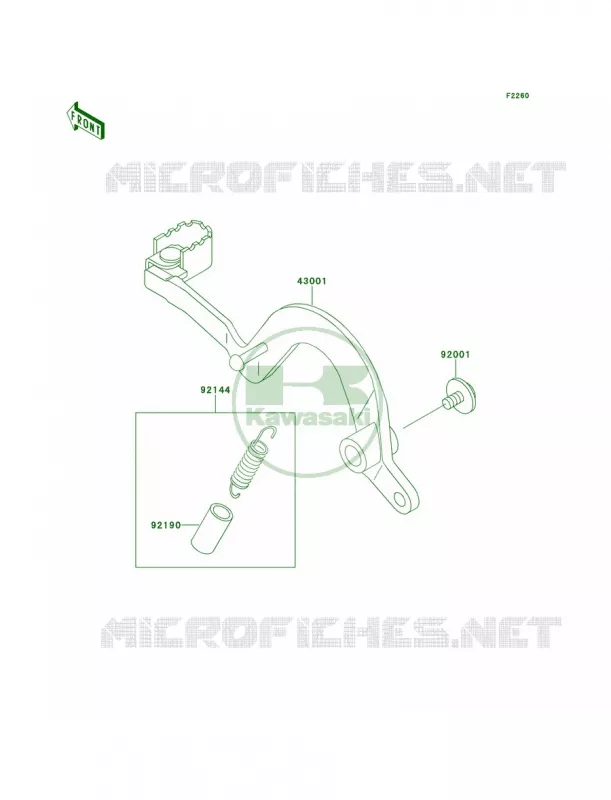 Brake Pedal Kawasaki MOTOS 220 2001 KDX220R  KDX220-A8