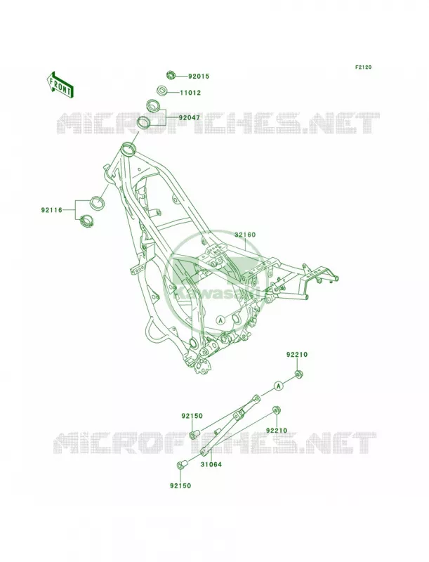 Frame Kawasaki MOTOS 220 2001 KDX220R  KDX220-A8